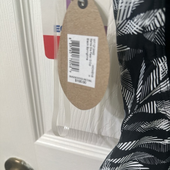 Prana Black and White Leaf Print One Piece Swimsuit - Picture 6 of 6